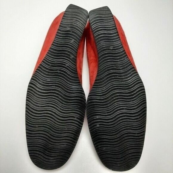 BENOITE C. Italy Mary Jane Wedge Heels Red Suede Sz 7.5 - Picture 10 of 10